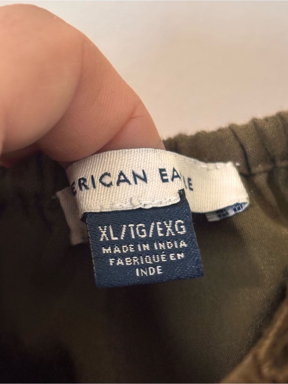 American Eagle Outfitters Olive Puff-Sleeve Tiered Mini Dress - Picture 4 of 6